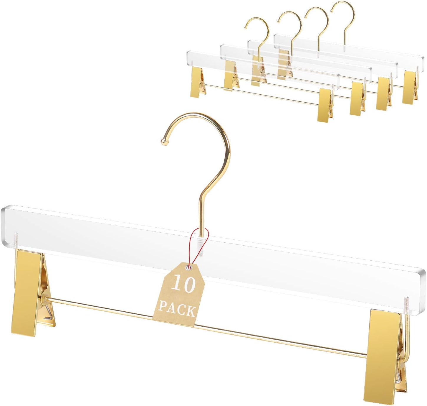 Acrylic Hangers Clear and Gold Hangers with Gold Hooks