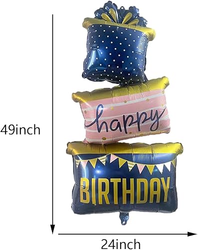 Miniatura 2 de Globos de Mylar inflados de papel de aluminio de feliz cumpleaños, kit de decoración de fiesta de cumpleaños de oro rosa para suministros de