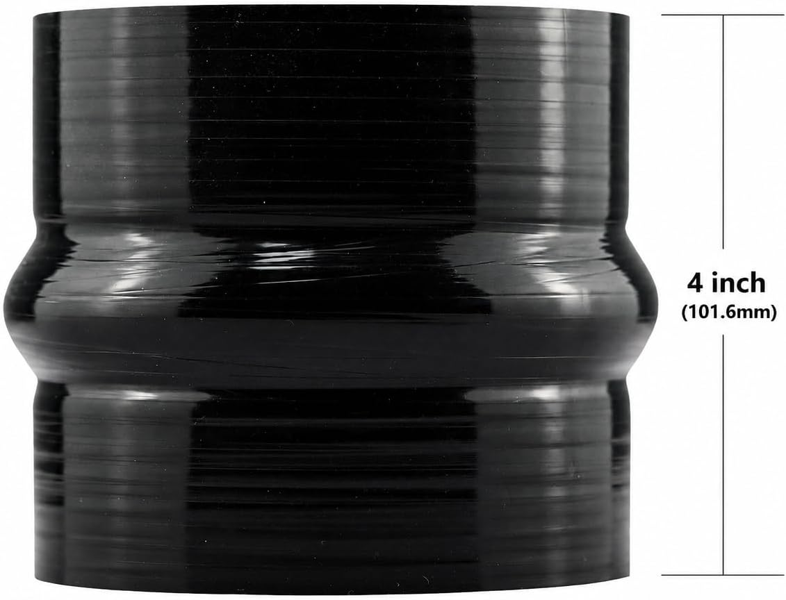 Ucreative Straight 4" Reinforced Silicone Coupler Hose with T-Bolt Clamps
