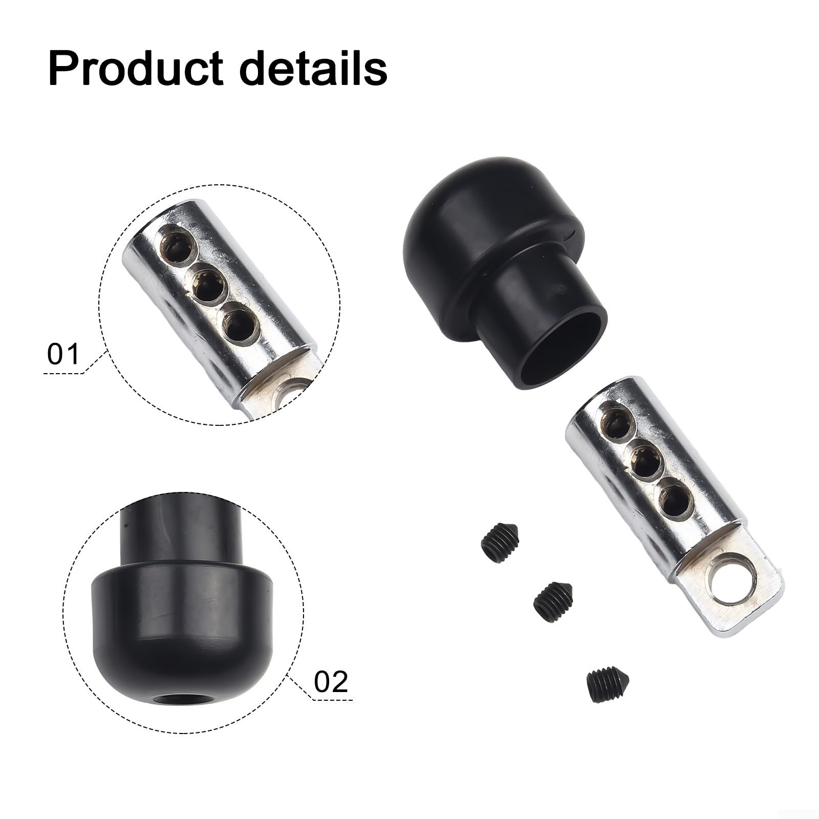 Tappo e connettore per cavo da palestra, terminale a sfera in gomma con anima in acciaio, vite esagonale per cavi di diametro 5-6 mm, accessorio per attrezzature per il fitness (1 set)
