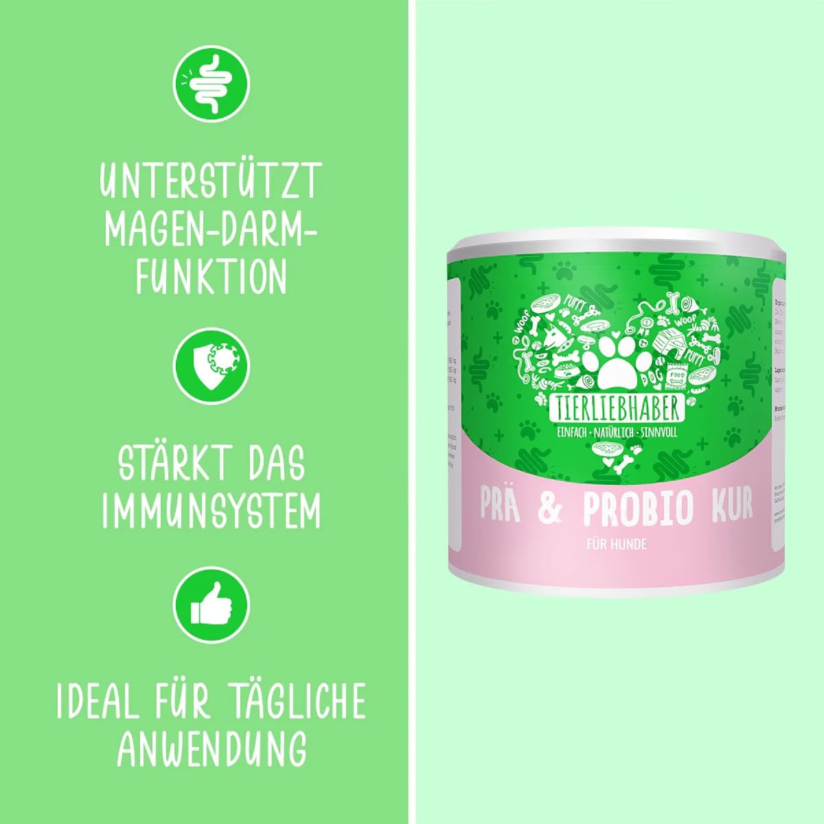 TIERLIEBHABER Sparpaket – Darmkur Bundle – Drops und Pulver – beruhigt den Magen & unterstützt die Darmflora – mit Flohsamenschalen, Kamille und Fenchel