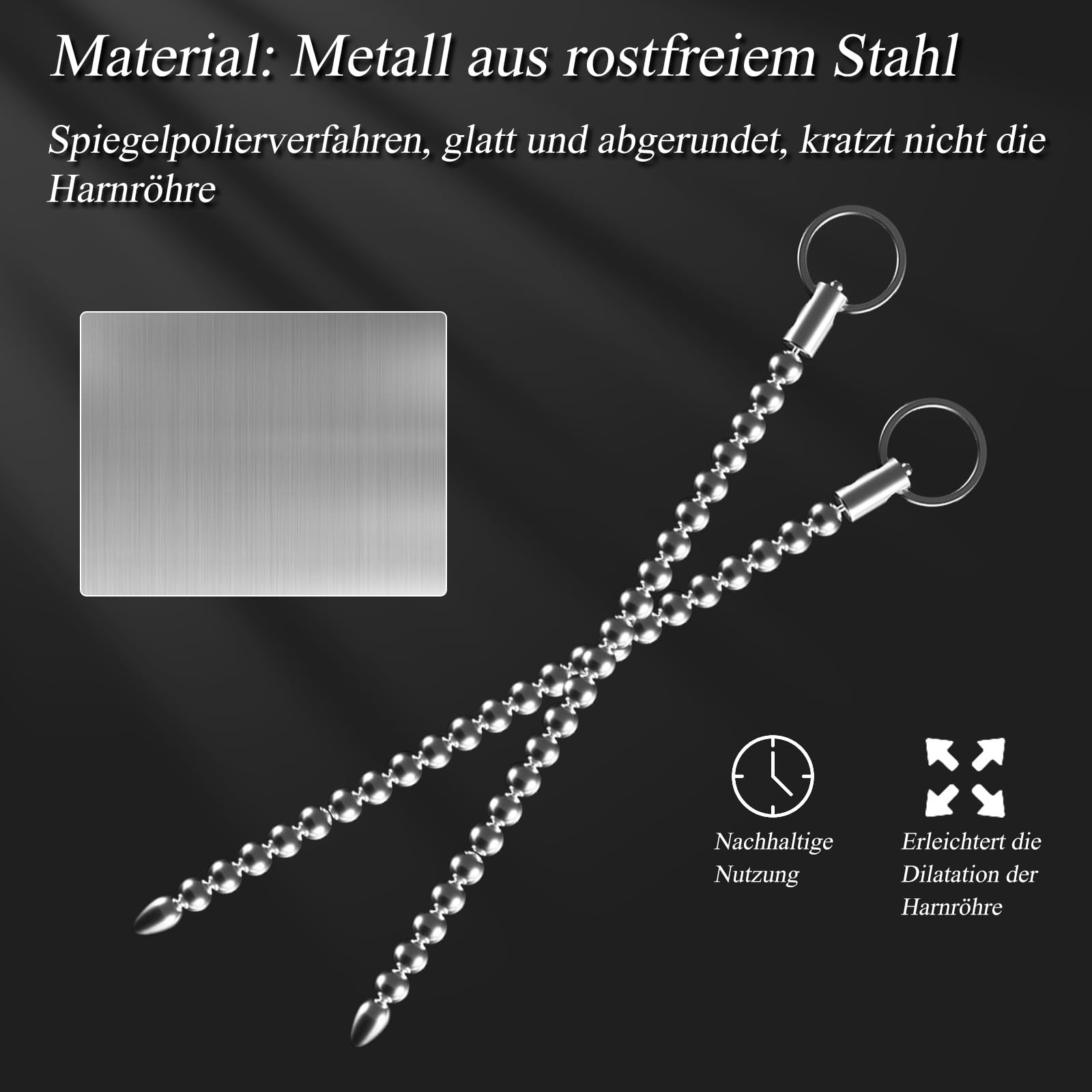 Dilatador uretral BDSMJOY de acero inoxidable de 245 mm, dilatadores uretrales flexibles para hombres, tapón para el pene, juguete sexual para estimulación de próstata (Φ10mm)