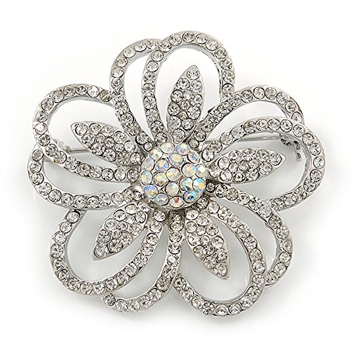 Spilla a forma di fiore con cristalli, Statement