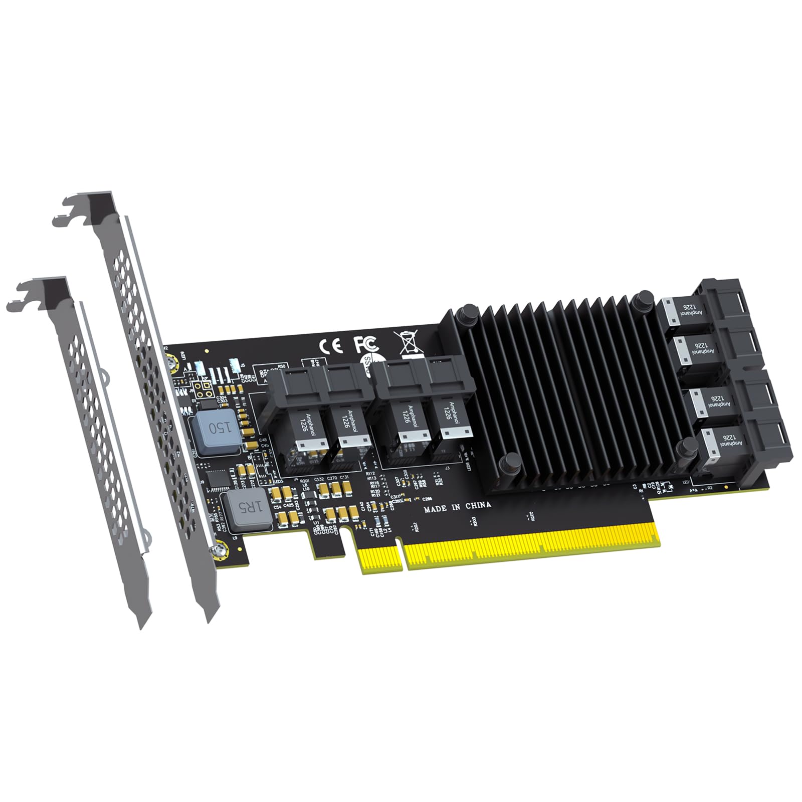 GLOTRENDS ST538 8-portowa Karta adaptera SFF-8643 na PCIE 3.0 x16 z kontrolerem PEX8749 do rozwiązania pamięci masowej RAID U.2/U.3/M.2 NVMe o wysokiej gęstości