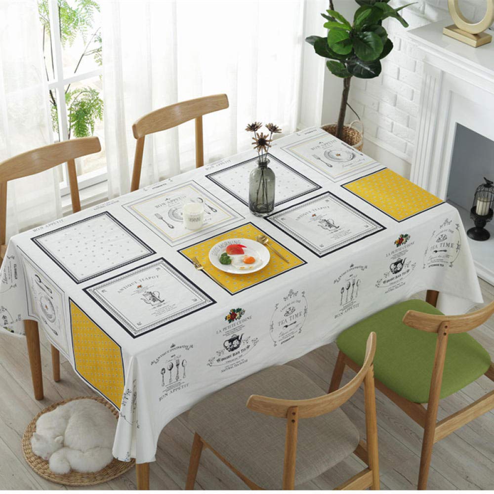 Nappe anti tache coton lin tissu art de table premium 110x140cm