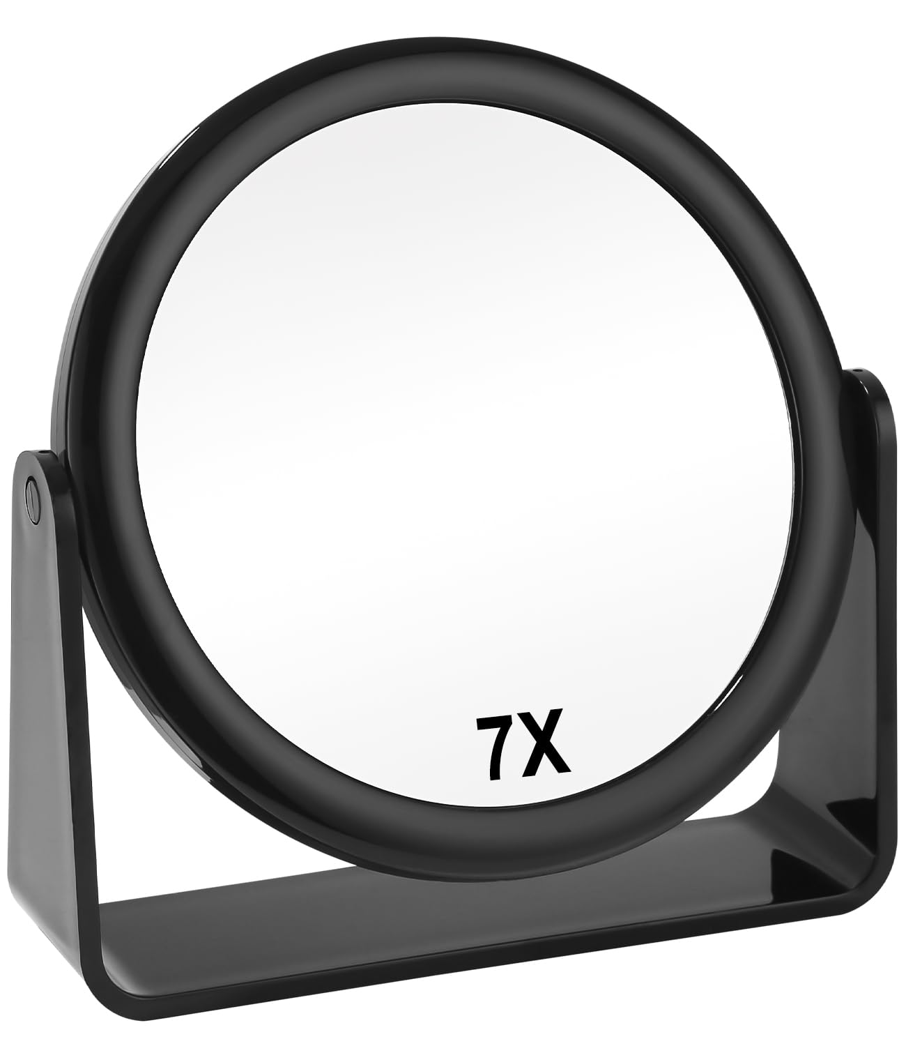 Schminkspiegel,Espejo de Maquillaje de Aumento Doble Cara con Aumento 1X/7X, Espejo de tocador de Mesa de rotación de 360°, Espejo cosmético de Alta definición, Negro
