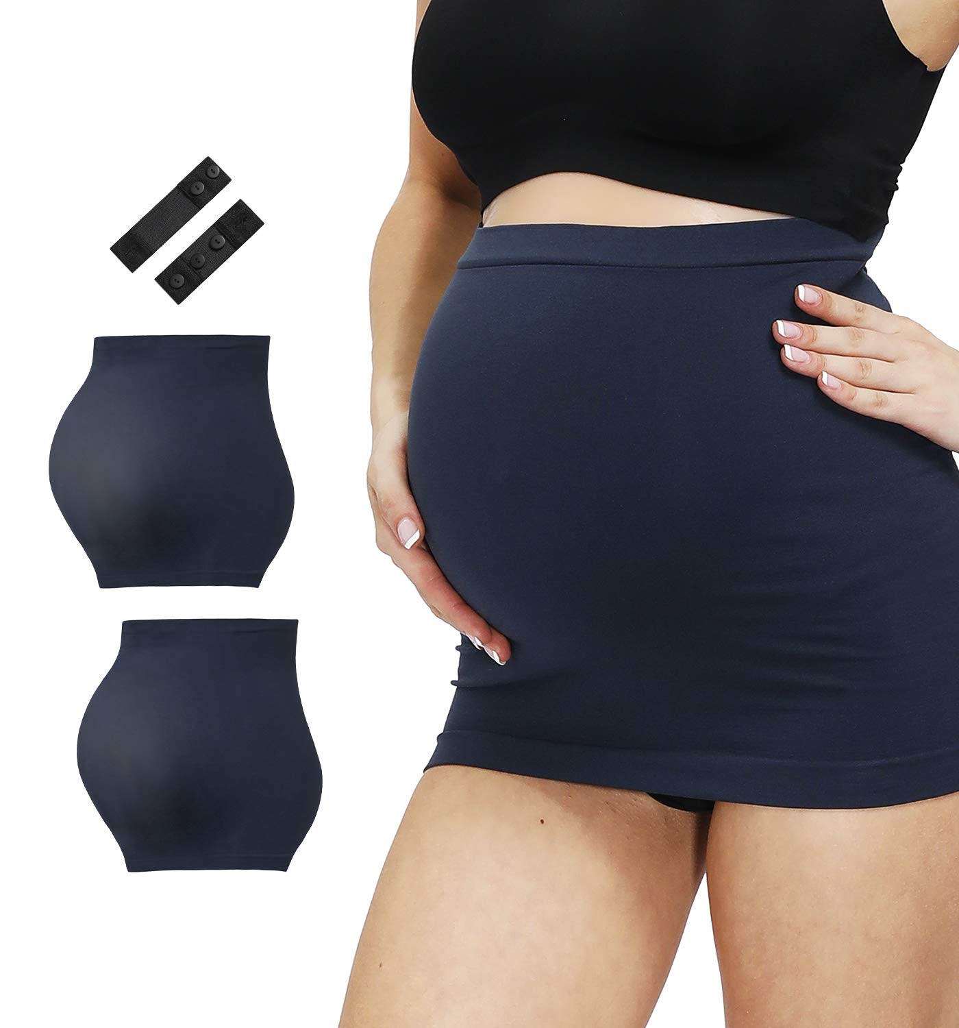 HOFISH Breathable Pregnancy Back Support Lightweight Seamless Premium Belly Band Two Pack