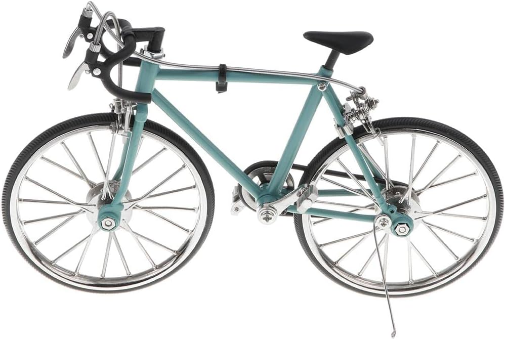 1:10 Scale Metal Decorative Bicycle Model Racing Bike Coffee Bar Decor - Peacock Blue