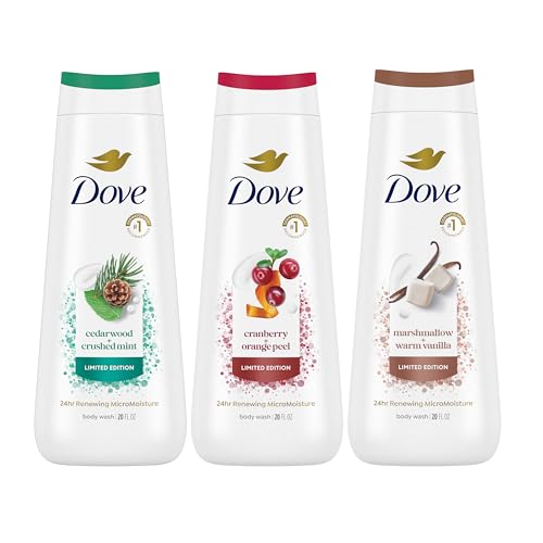 Dove Body Wash 3 Count Mixed Pack for Renewed Healthy-Looking Skin Gentle Skin Cleanser with 24hr Renewing MicroMoisture
