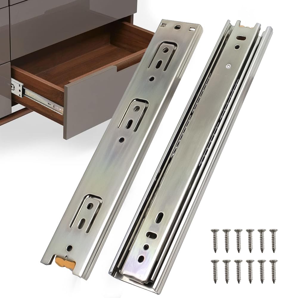 Hyderon Mild Steel Heavy Duty Telescopic Slide/Drawer Channel - (Silver) (Size - 24 inch) (B0CBX3JS3B) Amazon Price History, Amazon Price Tracker