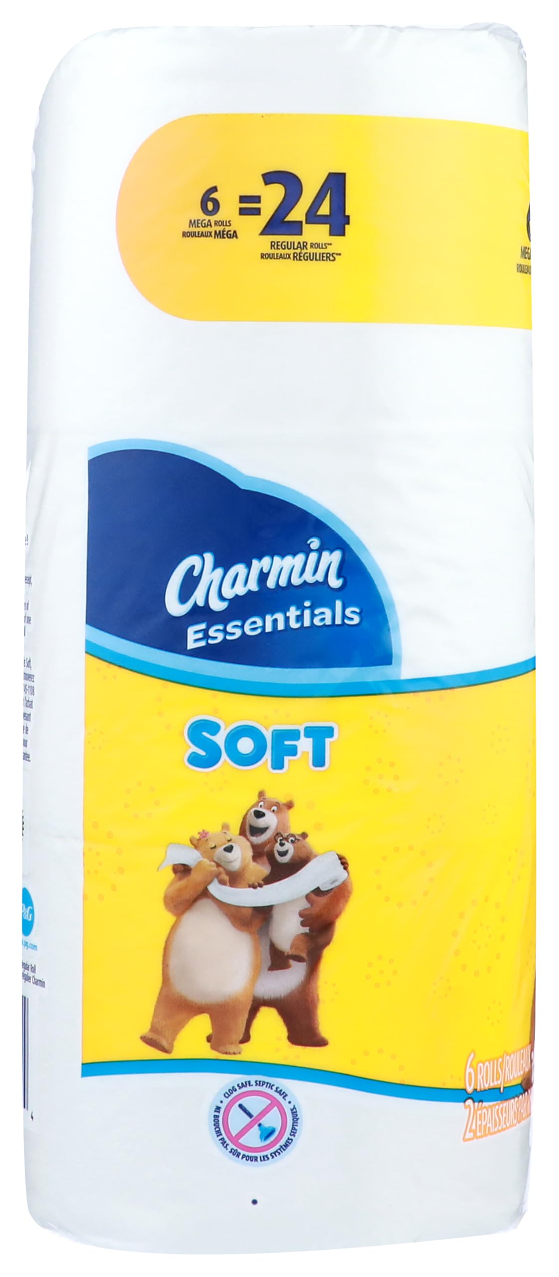Charmin® Essentials® miękki 2-warstwowy mega papier toaletowy, 352 arkusze na rolkę, opakowanie 6 rolek