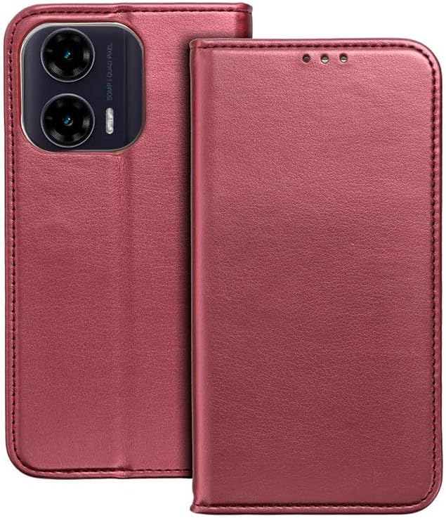 Cool Flip Cover Case for Motorola Moto G35 5G Plain Burgundy