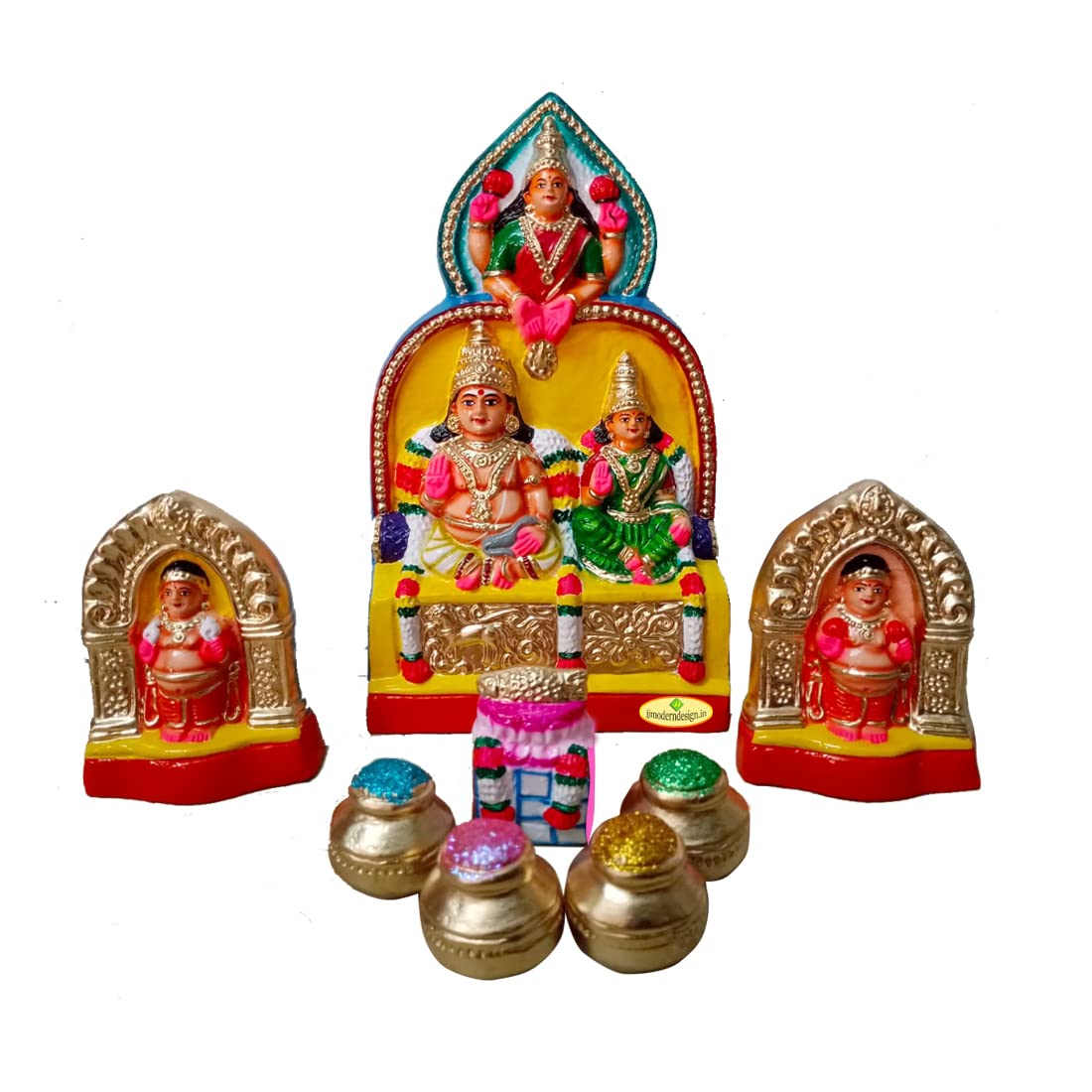JJ Modern Designs Kuberan Lakshmi Paper Mache Set - Navaratri Golu Dolls | Navarathri Golu Sets