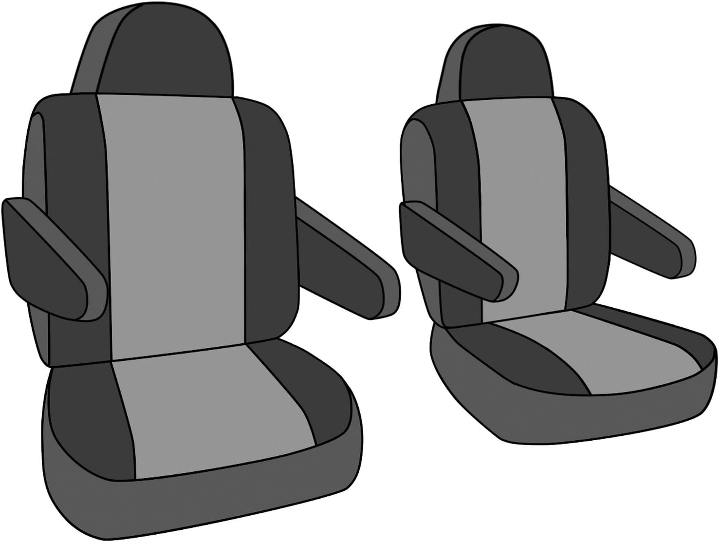 CalTrend NeoSupreme Slip on Seat Covers, fits 1988-1994 Chevy/GMC C/K 1500-3500 Front Captain Chairs Water Resistant, UV Resitant, Precision Fit, 2-Year Warranty Lt Grey Insert and Trim