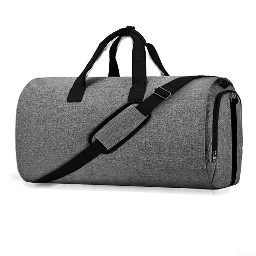 Bolsa plegable de tela Oxford para ropa, 56 x 28 x 30,5 cm, para hombres y mujeres, viajes y viajes de negocios, resistente al agua, almacenamiento de ropa (gris)