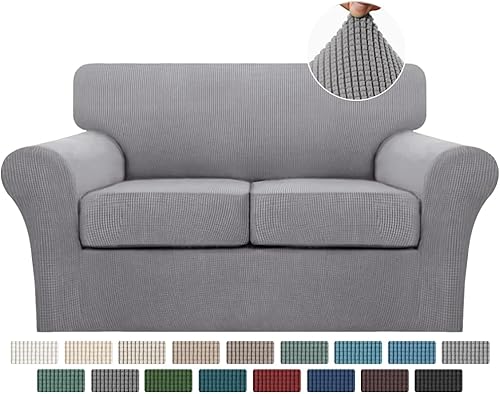 Fundas de sofá de 3 piezas para sofá de 2 cojines funda de sofá suave para perros fundas de sofá lavables con 2 fundas de cojín individuales cuenta