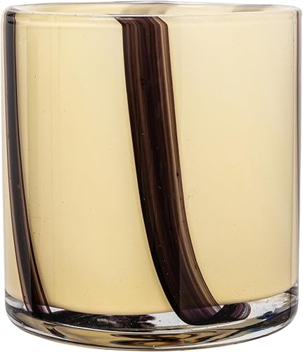 Miniatura 5 de Bloomingville Candelabro redondo de cristal con rayas, crema y morado