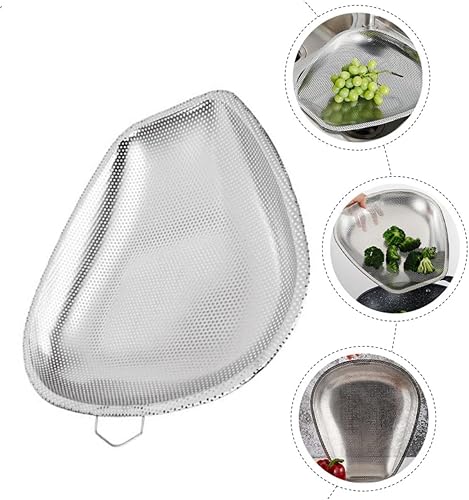 Miniatura 8 de Alipis Shau Kei 36 - Colador de pasta de acero inoxidable, cesta de lavandería de metal, colador plegable de acero inoxidable, colador de acero