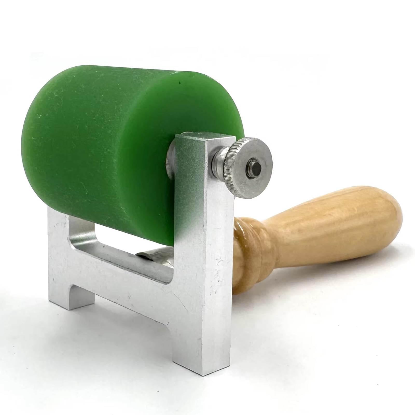 YXZQLOZ Printmaking Roller With Wooden Handle, Rubber Ink Roller For Linocut, Relief & Letterpress Printing,For Stamping, Gluing & Block Printing (50mm*50mm)