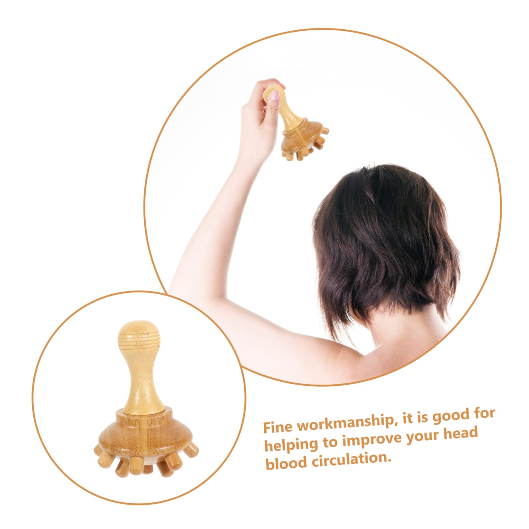 TOVINANNA Wooden Massage Comb Manual Scalp Massager Comb Head Acupoint Massage Comb Body Acupoint Massage Comb Hand Held Massager Massage Tool Hand Scrubber Scalp Care Comb Head Comb Beech