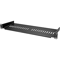 StarTech.com Scaffale 1U per Server Rack da 19″ – Ripiano universale cantilever per montaggio a rack – Acciaio resistente – Capacità di peso 15 Kg – Profondità vassoio 18 cm – Nero (CABSHELF1U7V)