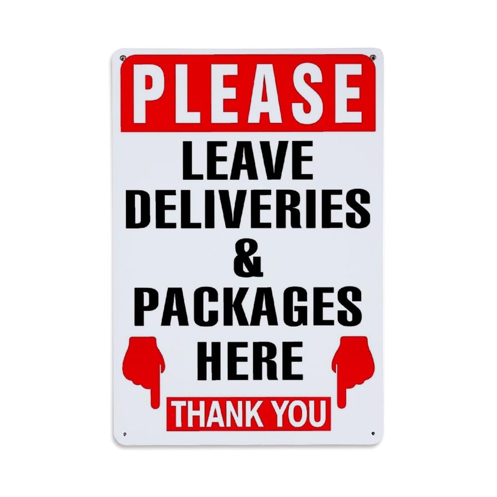Jdyaojiesheng Vintage Please Leave Deliveries And Packages Here Thank You Tin Sign Retro Metal Wall Decor Metal Poster, Home Bar Garage Farmhouse Cafe Wall Art Decoration 8X12inches