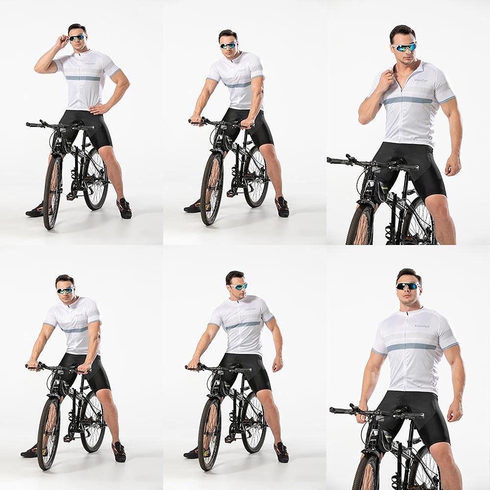 Hombres Jersey + Pantalones Cortos Mangas Cortas de Ciclismo Ropa Maillot Transpirable para Deportes al Aire Libre Ciclo Bicicleta