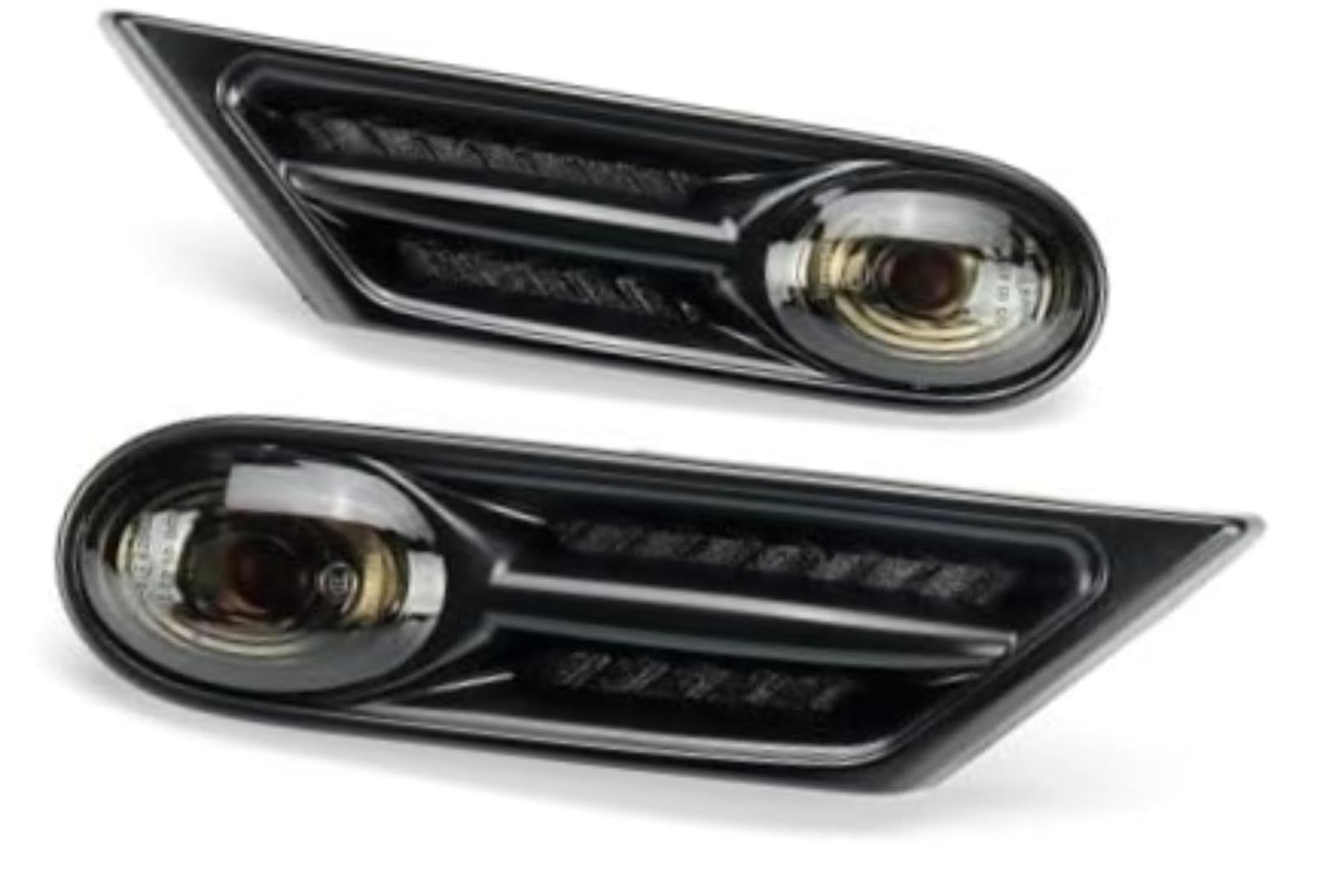 Dla BMW, dla Cooper R56 R57 para światła obrysowe boczne samochód kierunkowskaz migacz lampa Repeater wskaźnik świetlny osłona reflektora przód 63137260202 Lampka sygnalizacyjna (Smoked)