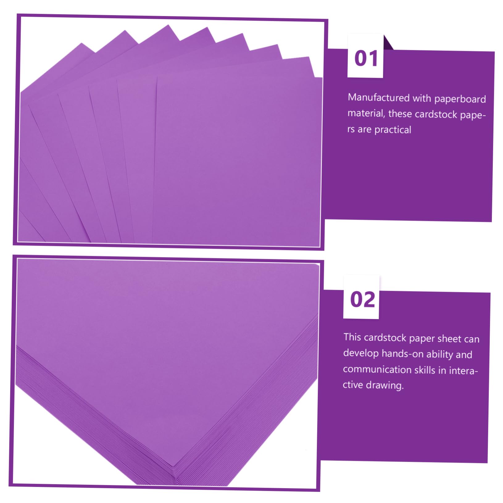 Lot de 50 Feuilles de Papier Cartonné pour Dessin et Peinture, Surface Lisse, Facile à Écrire, pour Garçon et Filles et Cartes Créatives