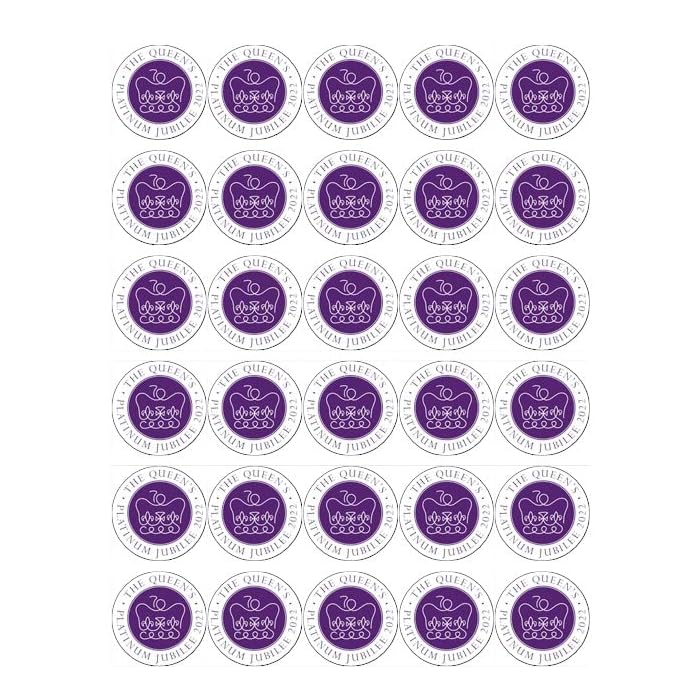 Buy Queen's Platinum Jubilee 2022 Cupcake Toppers Edible Wafer Paper