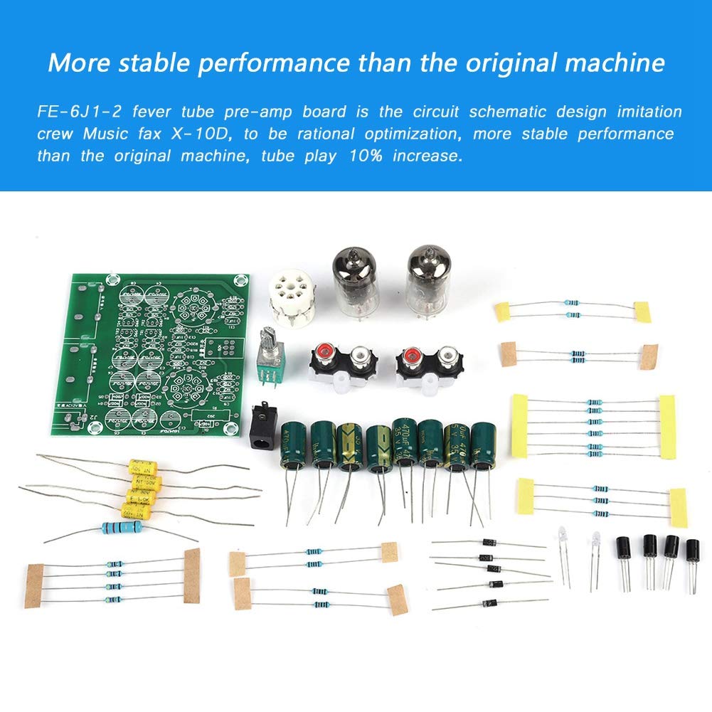 6J-I préamplificateur de Bile à Tube électronique, AC12V 1A 6J-1 préampli de Valve électronique Tube préampli de Bile stéréo, kit de Bricolage d'effecteur de Tampon