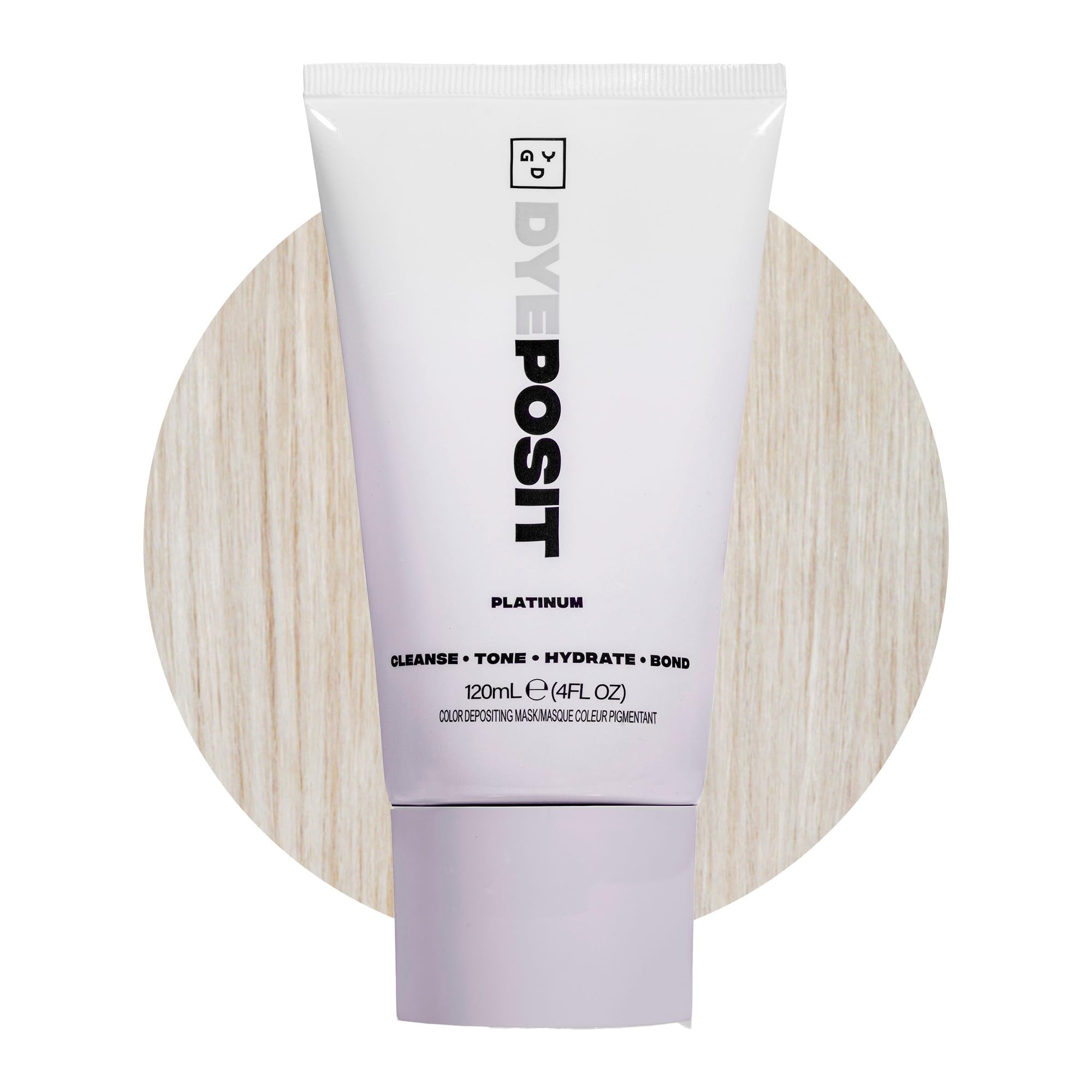 Good Dye YoungColor Depositing Mask, DYEposit Color Depositing Conditioner, Toning Treatment, Tone & Enhance Color-Treated Hair - Semi Permanent Hair Dye, Vegan and Cruelty-Free (Platinum) 4 fl oz