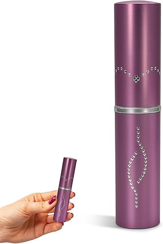 Fury USA Lipstick Stun Gun - Pistola aturdidora para mujer, carcasa de metal, batería recargable, fuerza máxima, 120 lúmenes, linterna integrada,