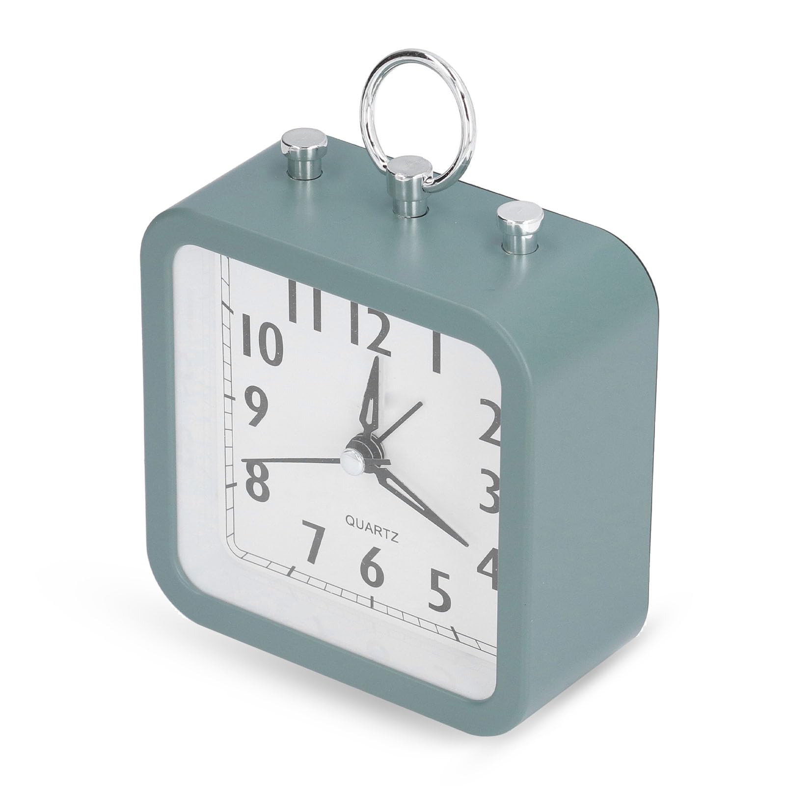 Natudeco Analog Alarm Clock Battery Alarm Clock Desk Clock Simple Alarm Clock Small Table Clock for Home School