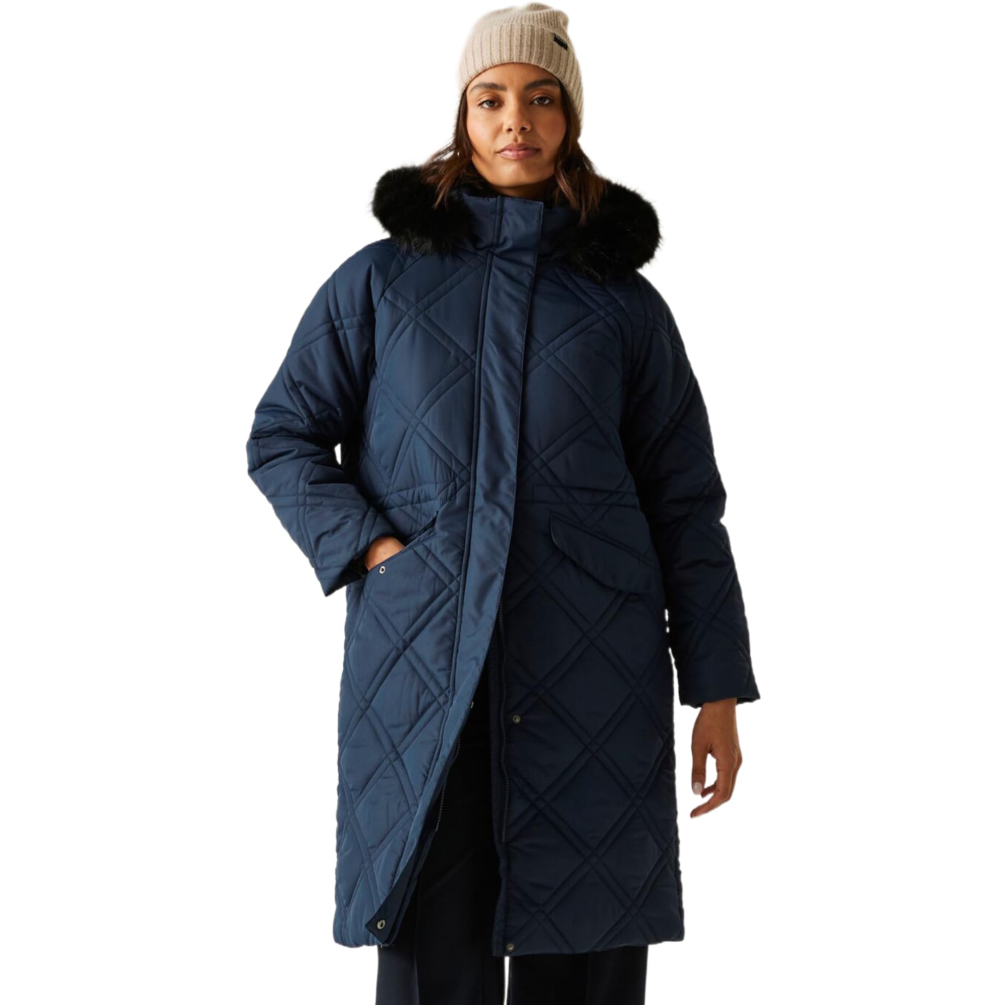 Regatta Womens Freyla Quilted Jacket Water Repellent Insulated Hooded Winter Coat