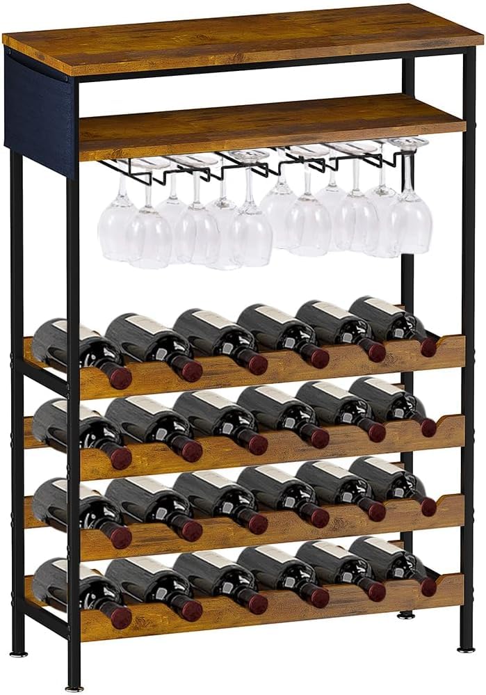 Cantinetta Per Vino Pieghevole In Legno Naturale - 10 Scomparti Ripiani Per Bottiglie, Design Moderno Per Bar O Cucina - Foto 11