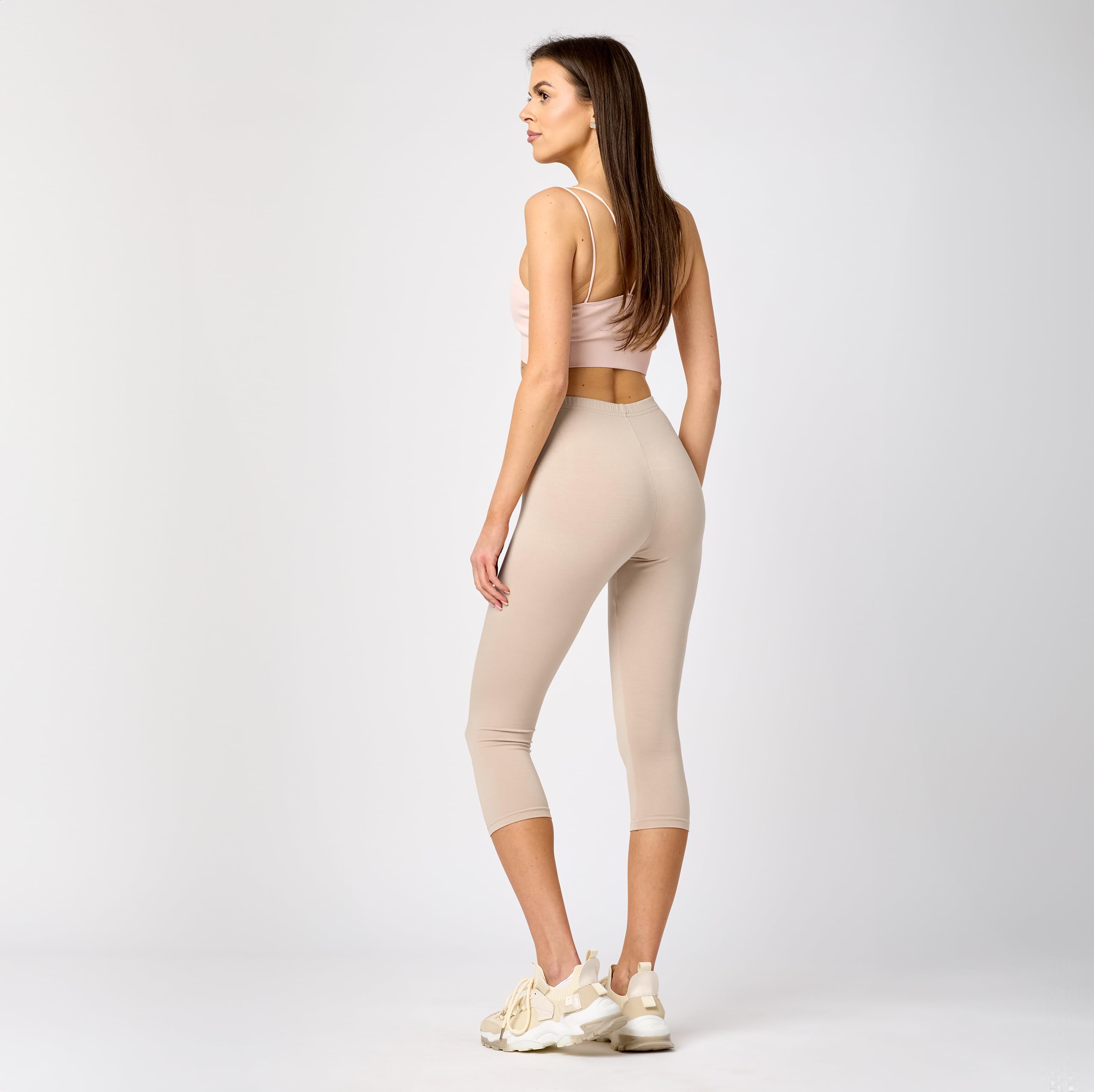 Merry Style Leggins Corti Donna 3/4 Pantaloni Capri Leggins Donna in Viscosa Traspirante, Pantaloncini Fitness Corti per Sportivi o Casual MS10-144