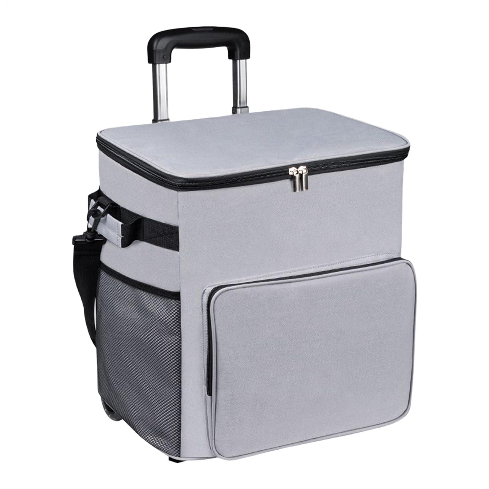 Glacière à roulettes isotherme de 35 l, sac isotherme de voyage étanche avec poignée télescopique, parfait pour extérieur, plage, camping, terrasse, pique-nique, voyage, 90 x 33 x 28 cm, bleu marine