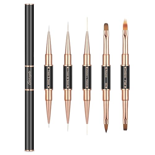 Juego de pinceles de uñas acrílicas de doble extremo, esmalte de gel de Etercycle para arte de uñas, herramientas de pintura, pincel para arte de