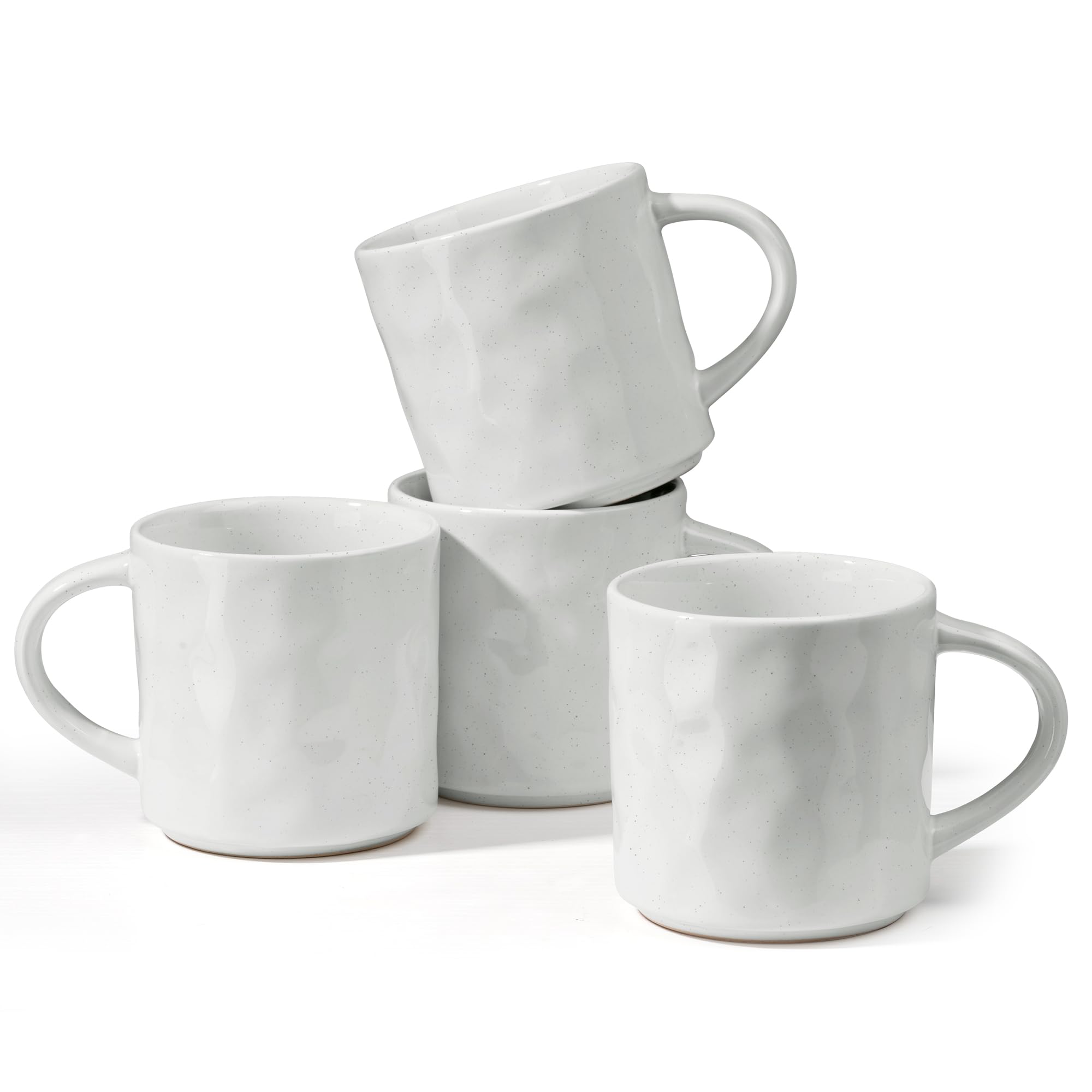 Herogo Stoneware Coffee Mug Set of 4, 400 ml Ceramic Coffee Cup with Handle