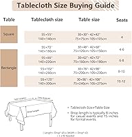 Vista 6 de Laolitou Mantel rústico de lino de algodón, impermeable, de arpillera, para cocina, comedor, mantel para mesas rectangulares, hojas de vino