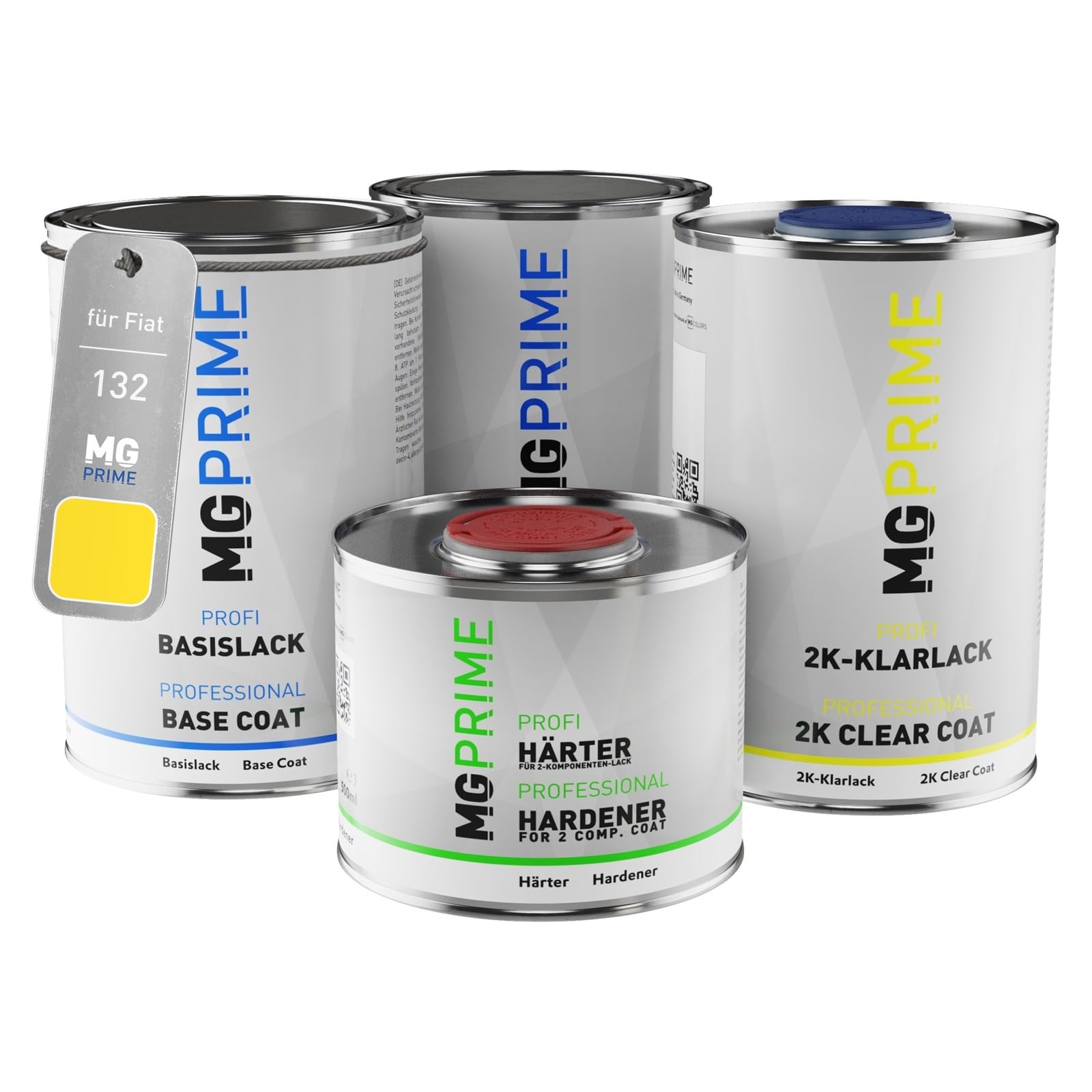 Kit Vernice Per Auto MG PRIME, Rosso Bright Mica Metallic Codice Lancia 132, 1 Litro (Fondo + Base), Made In Germany