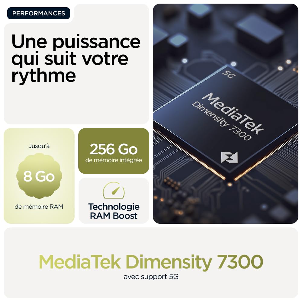 Moto g 86 8, 256 Go, Golden Cypress (Vert) | smartphone debloqué, écran 6,67", appareil photo 50 MP, batterie 5200 mAh, coque de protection et câble USB C inclus