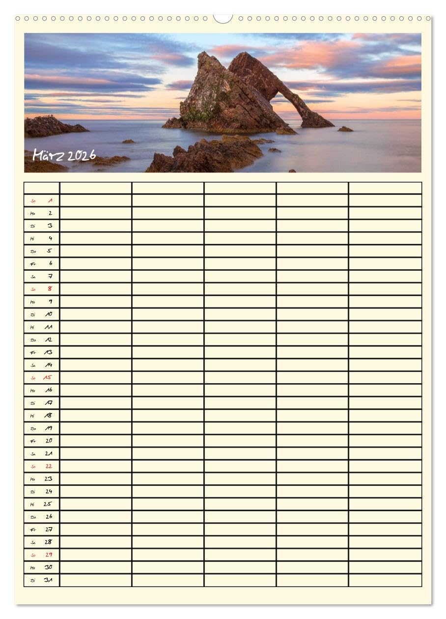 Urlaubsparadiese - Familienplaner (hochwertiger Premium Wandkalender 2026 DIN A2 hoch), Kunstdruck in Hochglanz