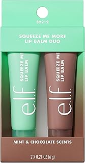 e.l.f. Squeeze Me More Lip Balm Duo, Moisturizing Balm For A Sheer Tint Of Color, Made With Hyaluronic Acid, Vegan & Cruelty-Free, Mint & Chocolate