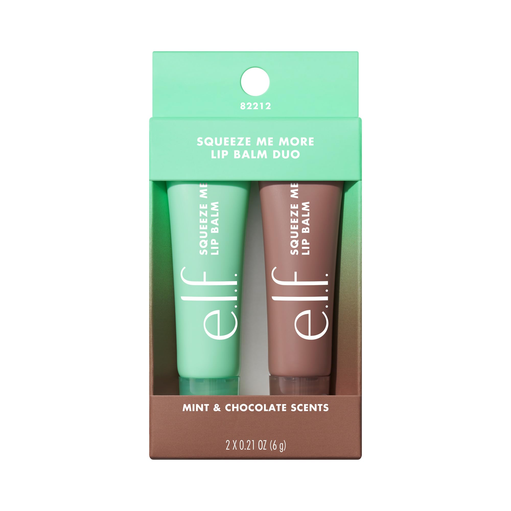 e.l.f. Squeeze Me More Lip Balm Duo, Moisturizing Balm For A Sheer Tint Of Colour, Made With Hyaluronic Acid, Vegan & Cruelty-Free, Mint & Chocolate