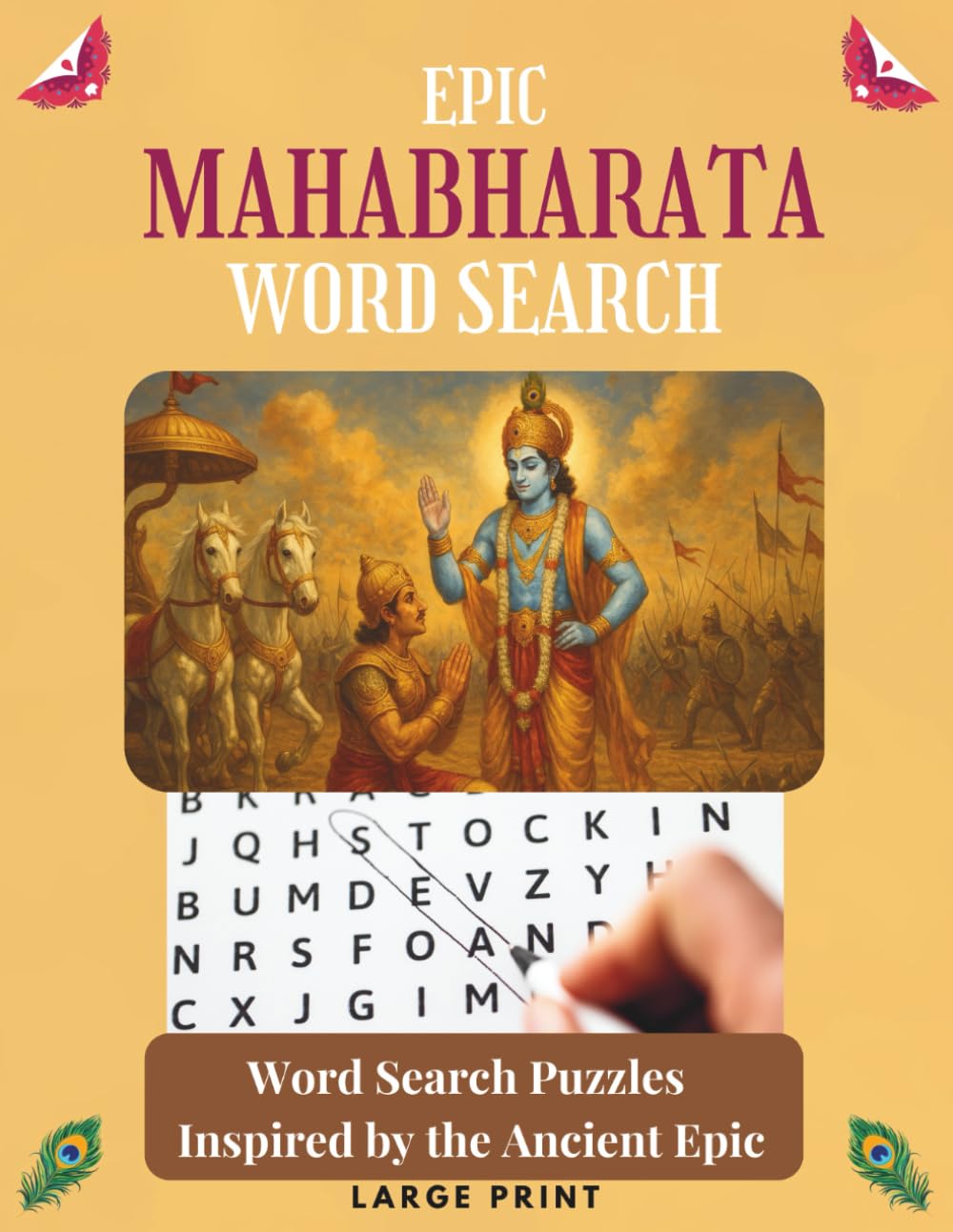 Mahabharata Word Search: Large Print | 55 Full Page Puzzles on Mahabharata Characters, Scenes, and Symbols | 8.5x11 Inches | Perfect for Adults as a ... Perfect Gift for Indian Mythology Enthusiasts