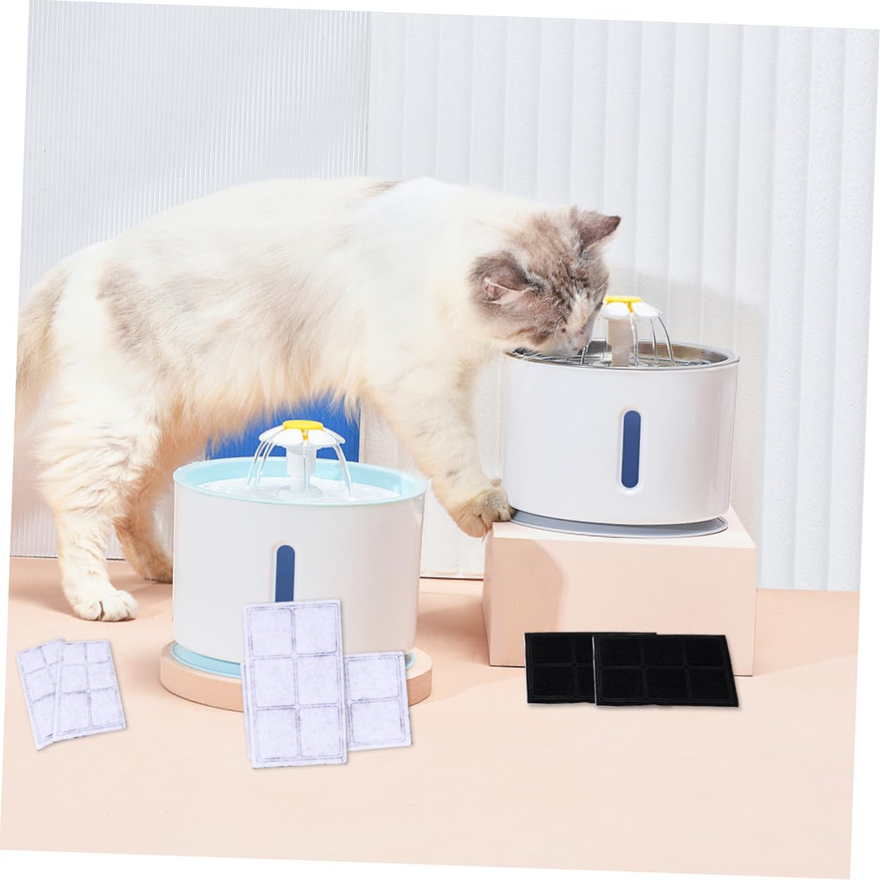 Yardwe 16stücke Pet Fountain Filter Aktivkohle-Filter Für Katzenbrunnen Kompatibel Mit Trinkbrunnen Effektive Filterung Von Haaren Und Schmutz Für Klareres Wasser