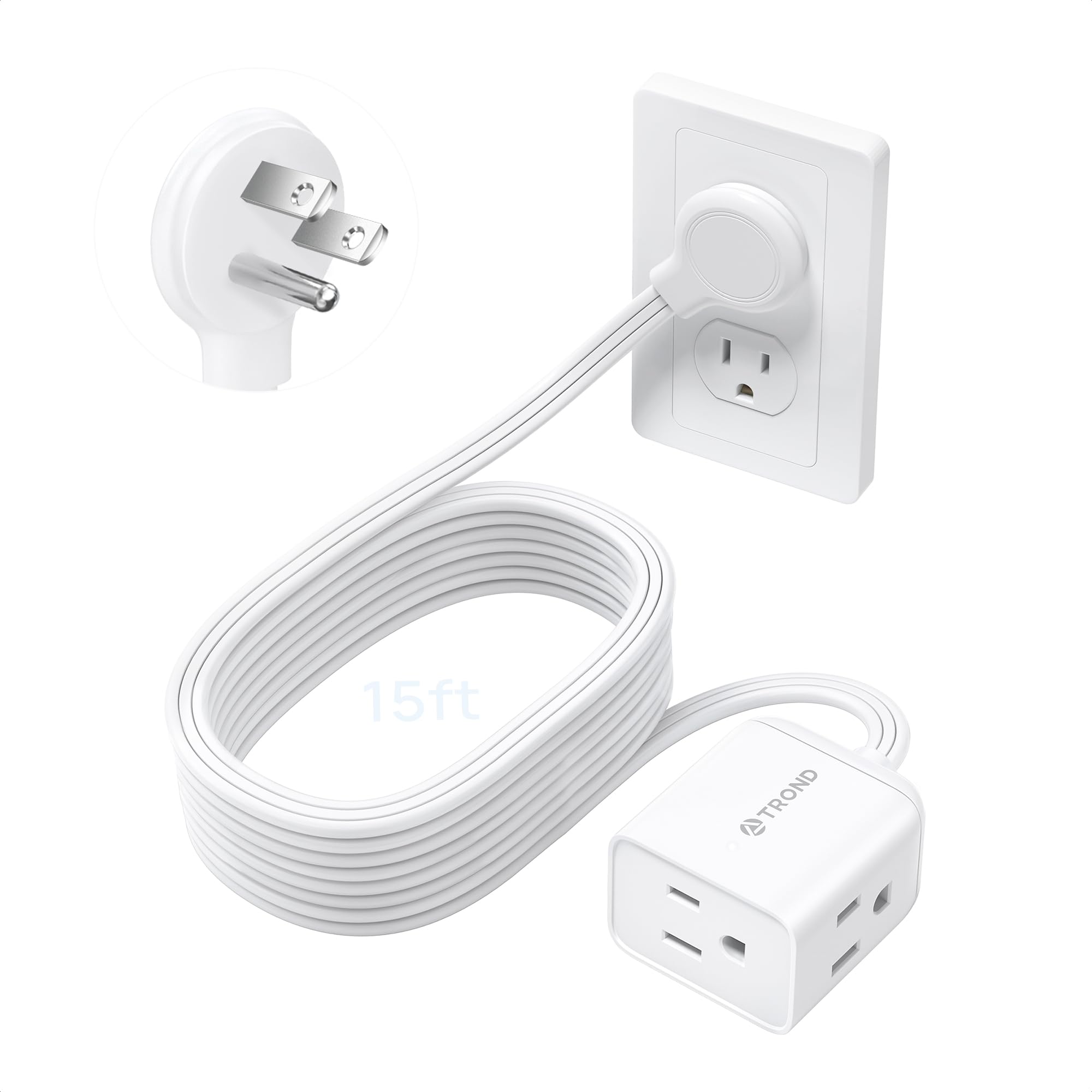 TROND 6ft Right Angle Extension Cord - Space Saving! -21 TROND 6ft Right Angle Extension Cord - Space Saving! -21