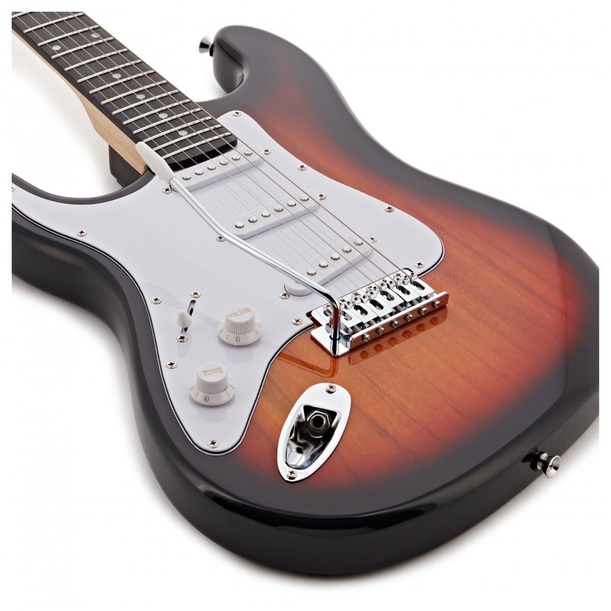 Chitarra Elettrica LA per Mancini + Pacchetto con Amplificatore Sunburst | Corpo Leggero e Comodo per Mancini Principianti, Ampli Portatile con EQ 2 Bande, Corde e Accordatore Inclusi